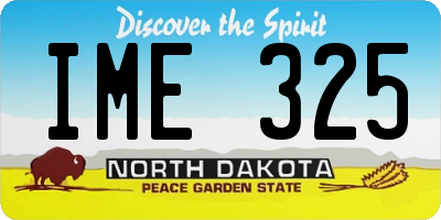 ND license plate IME325