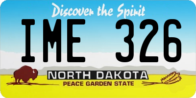 ND license plate IME326