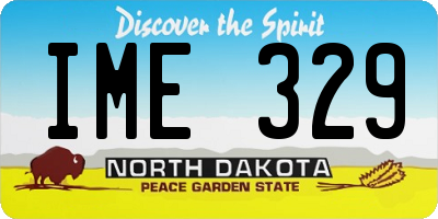 ND license plate IME329