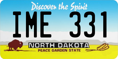 ND license plate IME331