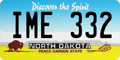 ND license plate IME332