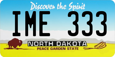 ND license plate IME333