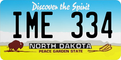 ND license plate IME334