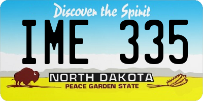 ND license plate IME335