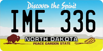 ND license plate IME336