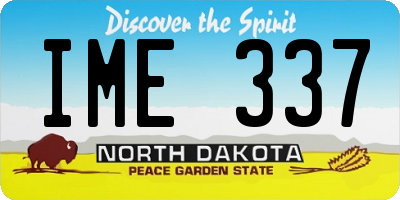 ND license plate IME337