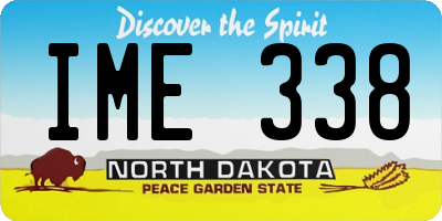 ND license plate IME338