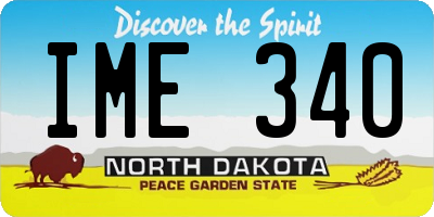 ND license plate IME340