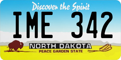 ND license plate IME342