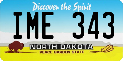 ND license plate IME343