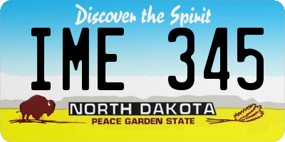 ND license plate IME345