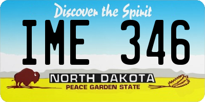 ND license plate IME346