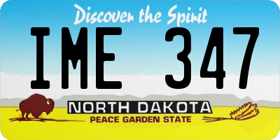 ND license plate IME347