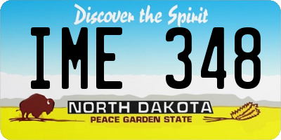 ND license plate IME348