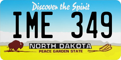 ND license plate IME349