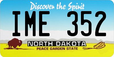 ND license plate IME352