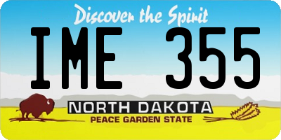 ND license plate IME355