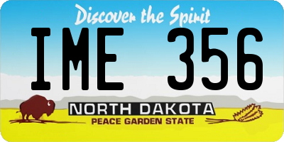 ND license plate IME356