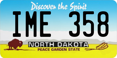 ND license plate IME358