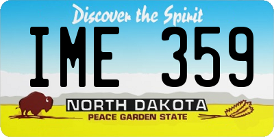 ND license plate IME359