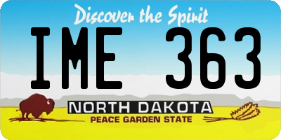 ND license plate IME363