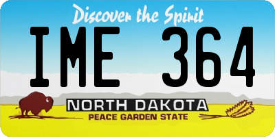 ND license plate IME364