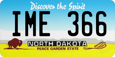 ND license plate IME366