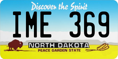 ND license plate IME369
