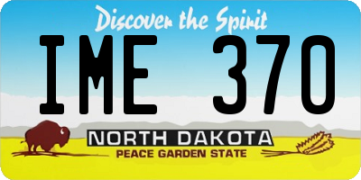 ND license plate IME370