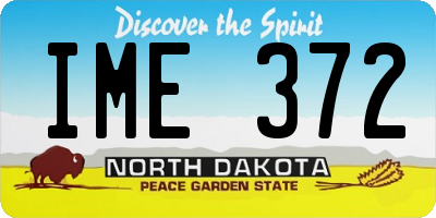 ND license plate IME372