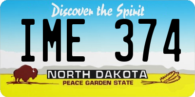 ND license plate IME374