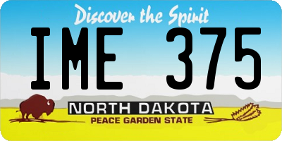 ND license plate IME375