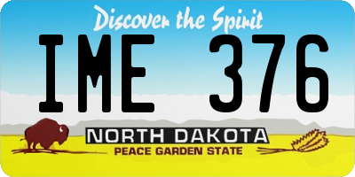 ND license plate IME376