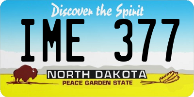 ND license plate IME377