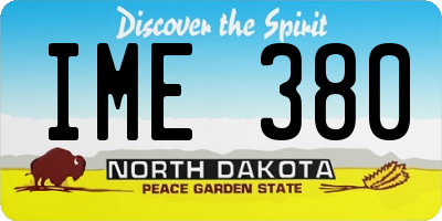 ND license plate IME380