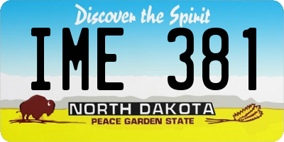 ND license plate IME381