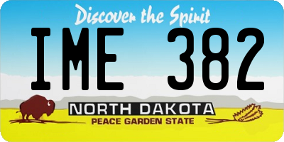 ND license plate IME382