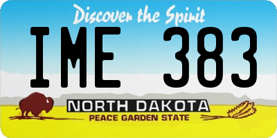 ND license plate IME383