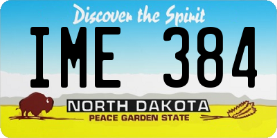 ND license plate IME384