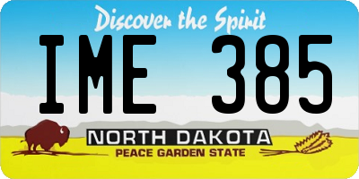 ND license plate IME385