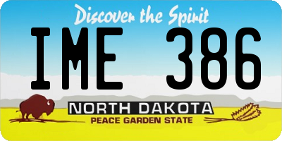 ND license plate IME386