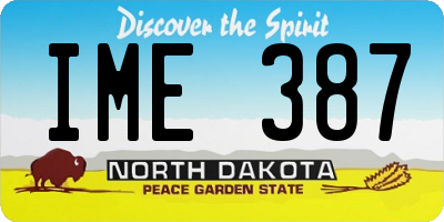 ND license plate IME387
