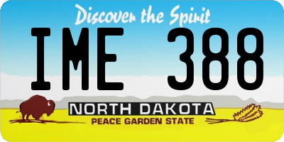 ND license plate IME388