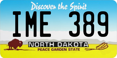 ND license plate IME389