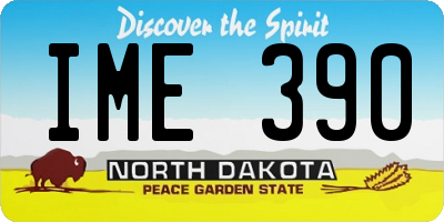 ND license plate IME390
