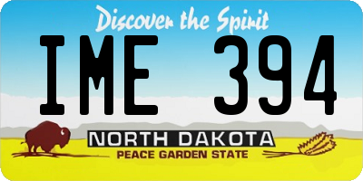 ND license plate IME394