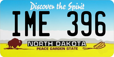 ND license plate IME396