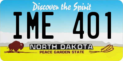 ND license plate IME401
