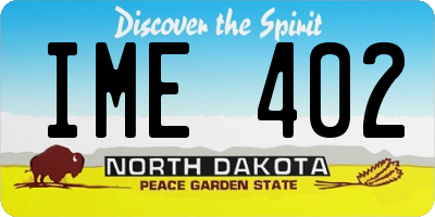 ND license plate IME402