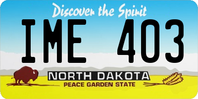 ND license plate IME403